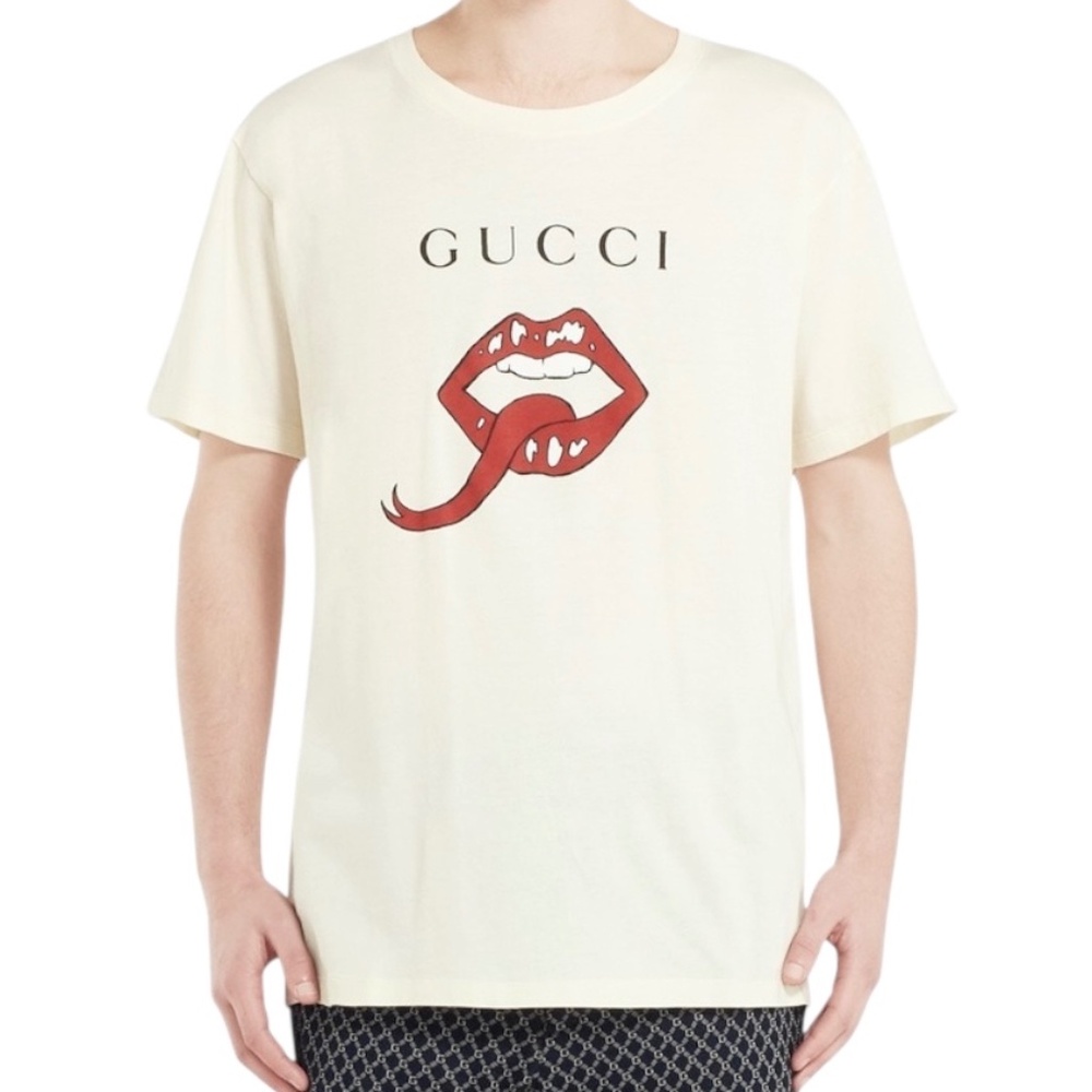 Authentic Gucci Mouth Print T-Shirt